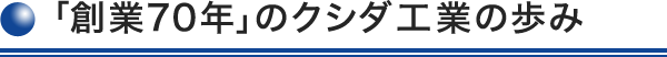 創業70年のクシダ工業の歩み